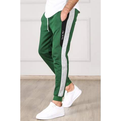 Madmext Green Striped Sweatpants 2933 - Yeşil