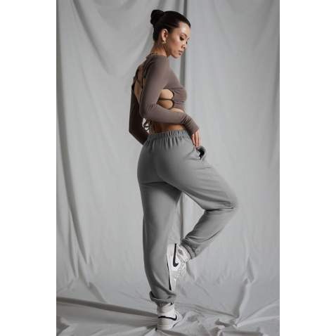 Women Dye Gray Oversize Sweatpants MG1235 - Boyalı gri