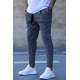 Madmext Men Checkered White Sweatpants 4219 - Beyaz