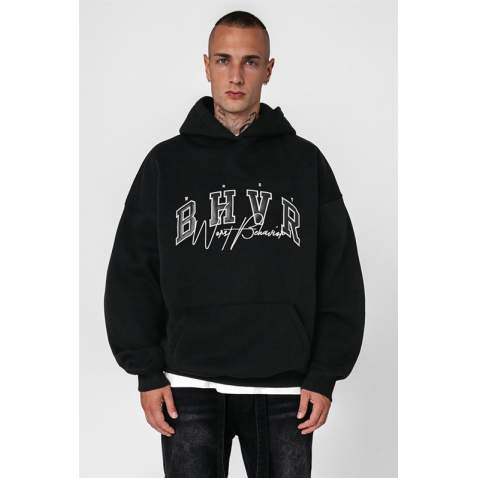 Madmext Men Black Sweatshirt 5344 - Siyah