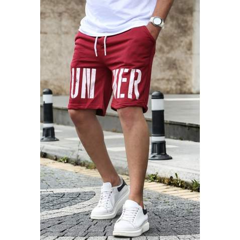 Madmext Men Regular Fit Maroon Shorts 4843 - Bordo