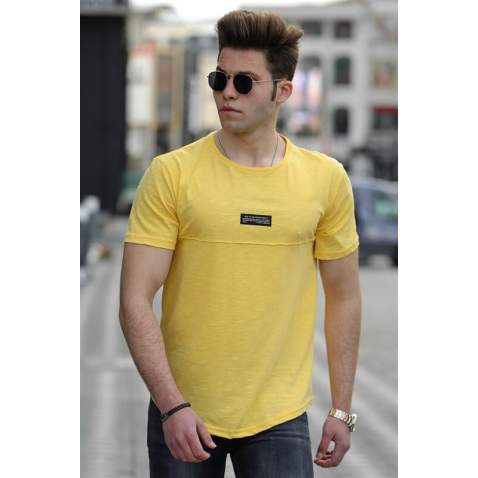 Madmext Yellow Basic T-shirt for Men 4547 - Sarı