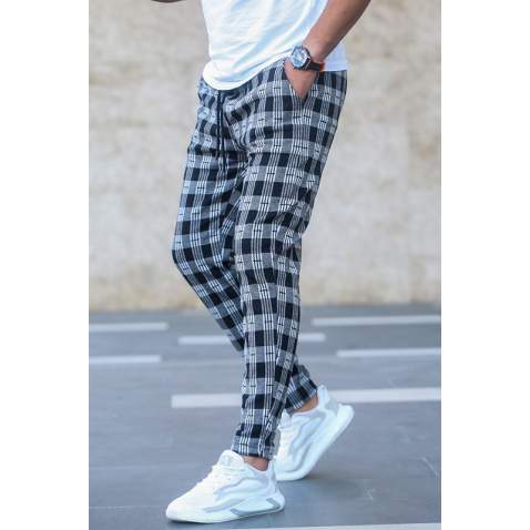 Madmext Men Gray Patterned Sweatpants 5435 - Gri