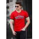 Madmext Red Printed T-shirt for Men 4593 - Kırmızı