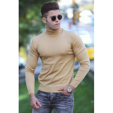 Madmext Camel Turtleneck Jumper 4418 - Camel