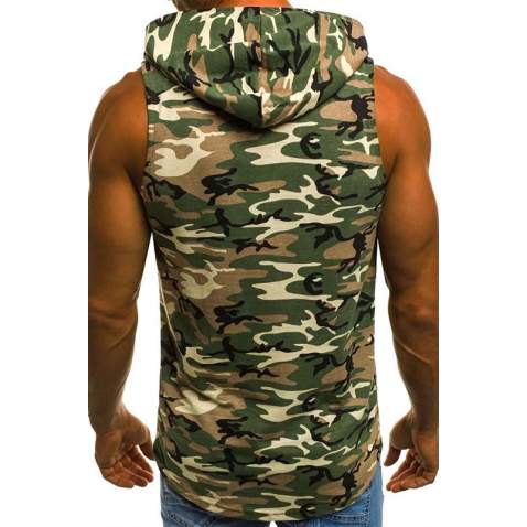 Madmext Men Camouflage Hoodie Vest 2563 - Kamuflaj