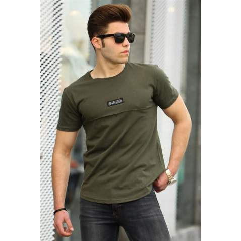 Madmext Khaki Basic T-shirt for Men 4547 - Haki