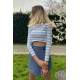 Women Crewneck Blue Striped Sweater - Mavi