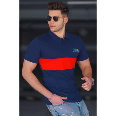 Madmext Men Navy Blue Polo T-shirt 4973 - Lacivert