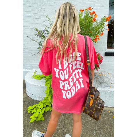 Mad Girls Printed Pink T-shirt MG1419 - Pembe