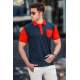 Madmext Men Knitted Front Pocket Navy Blue Polo T-shirt 5246 - Lacivert