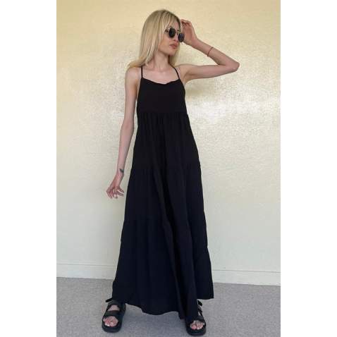 Women Black Long Dress - Siyah