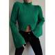 Mad Girls Green Cropped Sweater MG1395 - Yeşil