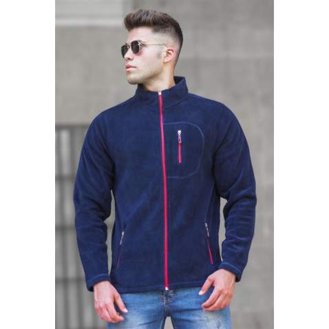 Madmext Men Navy Blue Polar Sweatshirt 4994 - Lacivert