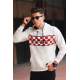 Madmext White Printed Hoodie 2829 - Beyaz