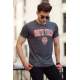 Madmext Grey Printed T-shirt for Men 4519 - Antrasit