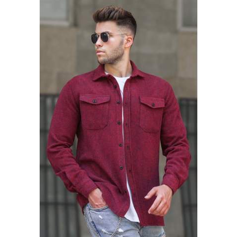 Madmext Men Plain Red Shirt 5503 - Kırmızı