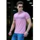 Madmext Soft Pink Patterned Polo Shirt 3058-2 - Pudra