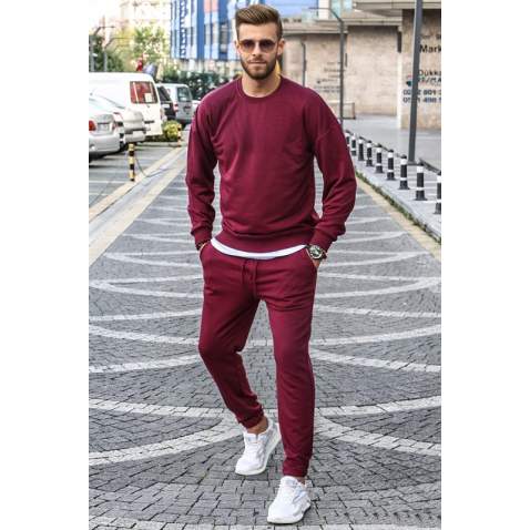 Madmext Maroon Tracksuit For Men 5645 - Bordo