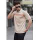 Men Striped Beige Polo T-Shirt 5878 - Bej