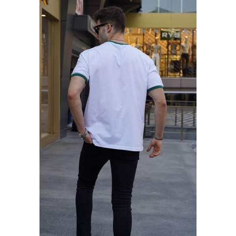 Men Printed White Regular Fit T-Shirt 5884 - Beyaz