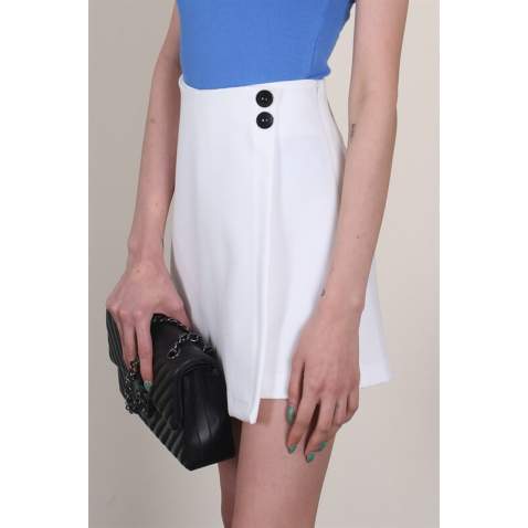 Women White Mini Skirt - Beyaz