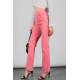 Women Pink Side Slit Cuff Jeans - Pembe