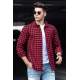 Madmext Men Plaid Red Shirt 4703 - Kırmızı