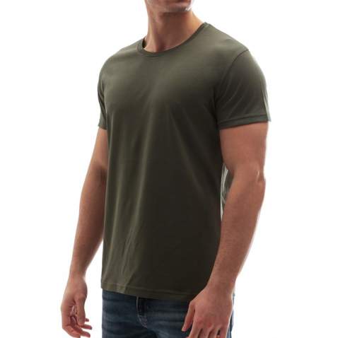 Madmext Men Khaki Plain T-shirt 3006 - Haki