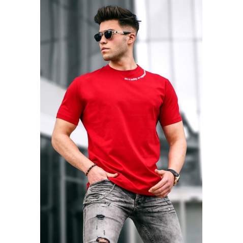 Men Basic Red T-Shirt - Kırmızı