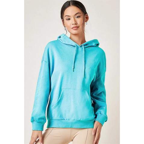 Mad Girls Turquois Women's Sweatshirt MG827 - Turkuaz