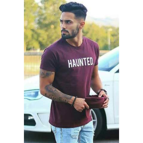 Madmext Red Haunted T-shirt for Men 4040 - Bordo