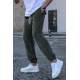 Men Khaki Velvet Sweatpants 5466 - Haki