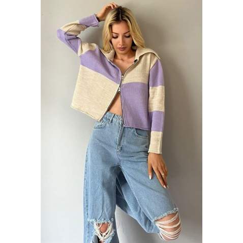 Lilac Knitwear Cardigan MG1391 - Lila