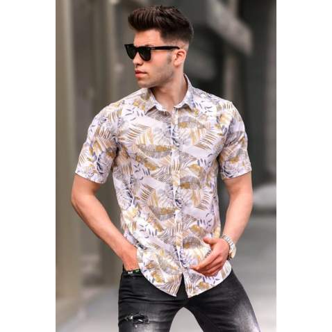 Men Yellow Designed Shirt 5550 - Sarı