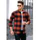 Madmext Men Plaid Tile Red Shirt 4664 - Kiremit