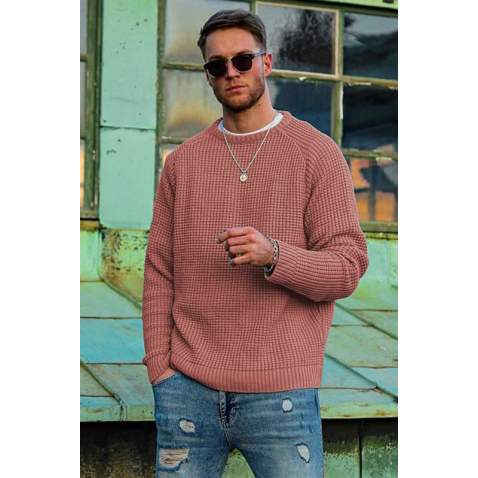 Madmext Soft Pink Sweater For Men 5179 - Pudra