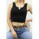 Mad Girls Black Crop Top MG362 - Siyah