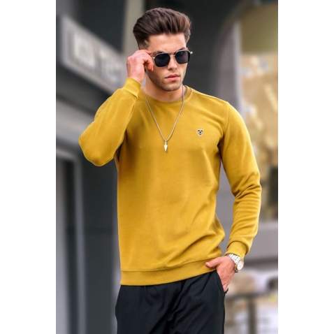 Dark Mustard Regular Fit Basic Sweatshirt 5799 - Koyu hardal