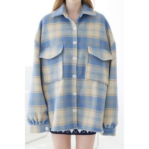 Mad Girls Oversize Turquiose Lumberjack Shirt MG042 - Turkuaz