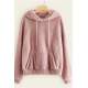 Mad Girls Pudra Peluş Kapüşonlu Sweatshirt MG818 - Pudra