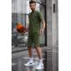 Madmext Men Printed Khaki Shorts Outfit 5820 - Haki