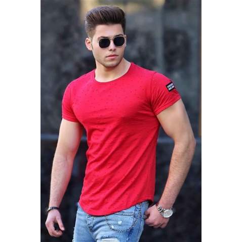 Madmext Red Rapped T-shirt for Men 4064 - Kırmızı