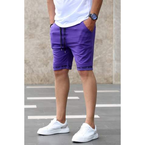 Madmext Purple Basic Capri for Men 4233 - Mor