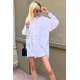 Women White Long Oversize Shirt MG1526 - Beyaz