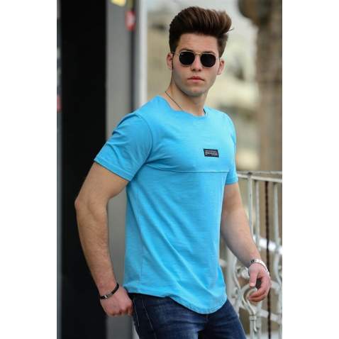 Madmext Turquoise Basic T-shirt for Men 4547 - Turkuaz