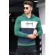 Madmext Green Color Blocked Men Sweatshirt 4699 - Yeşil