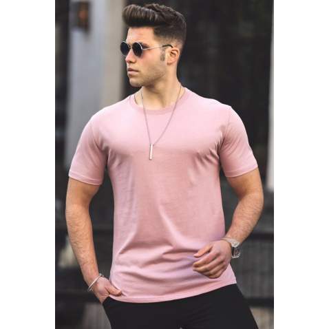 Madmext Men Soft Pink T-shirt 4951 - Pudra