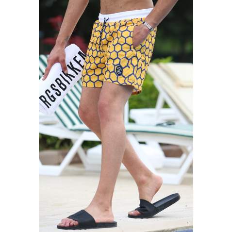 Madmext Yellow Swim Wear Short 4255 - Hardal