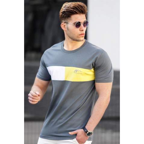 Madmext Men Smoke Gray T-shirt 5249 - Füme